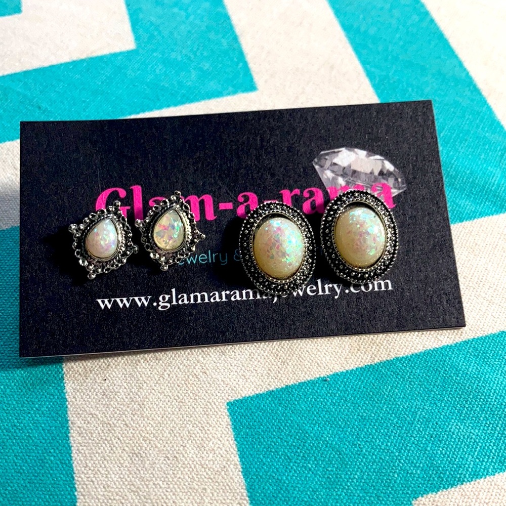Antique Style Opalesque Earring set